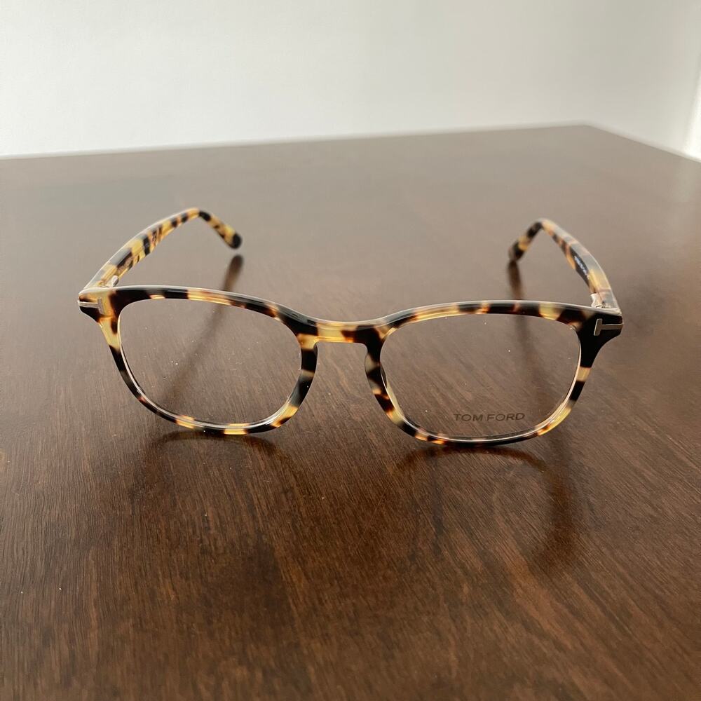 Tom Ford FT5505 053 Havana Tortoise Square Eyeglass Frames 52mm Case NIB